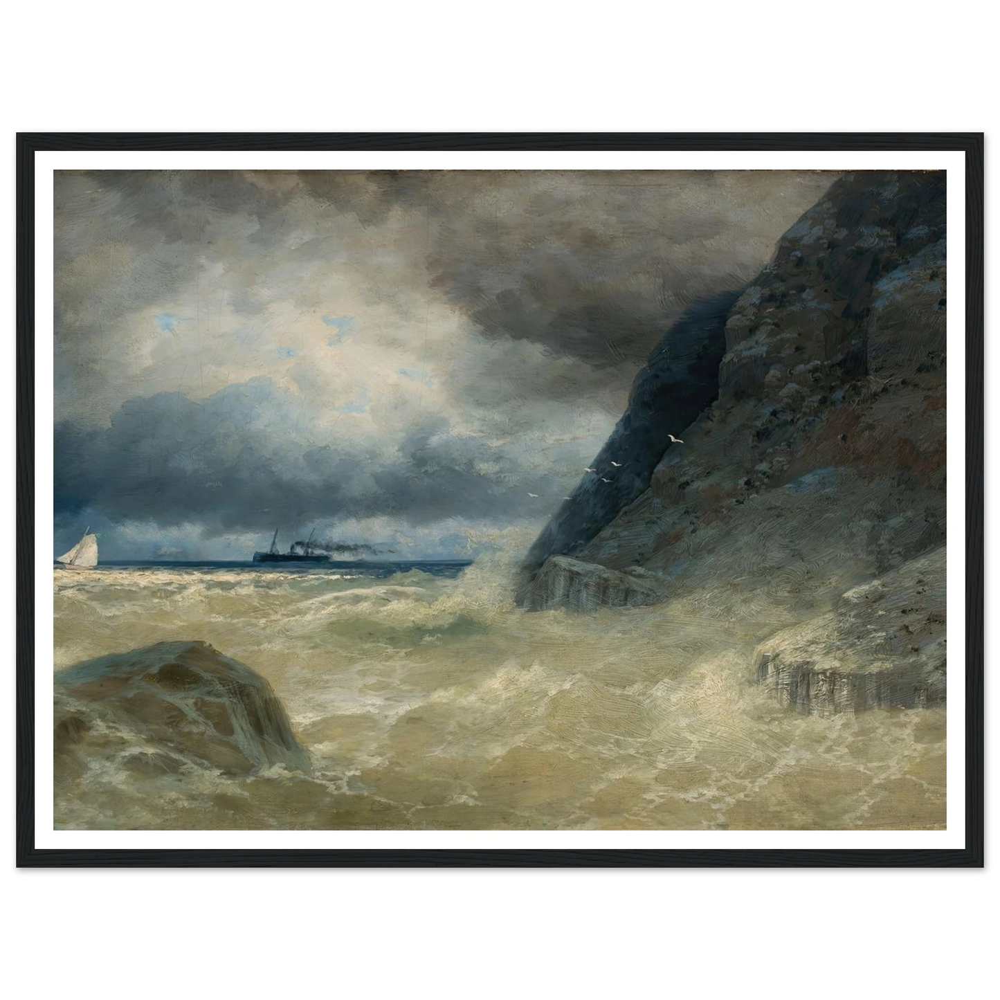 Sea (1897) Art Print | Ivan Konstantinovich Aivazovsky - Framed Poster - 30x40 cm / 12x16″ - Black frame