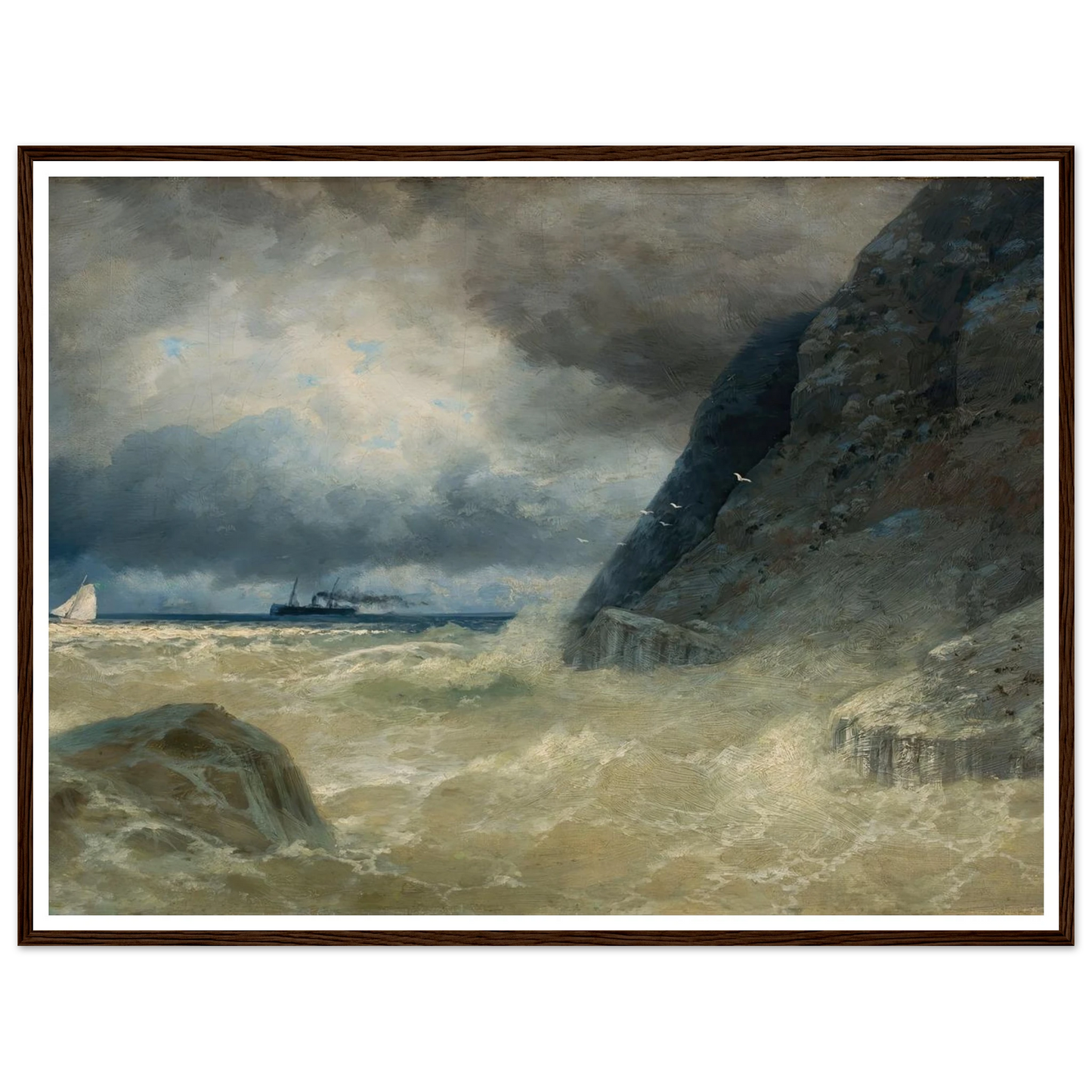 Sea (1897) Art Print | Ivan Konstantinovich Aivazovsky - Framed Poster - 30x40 cm / 12x16″ - Black frame