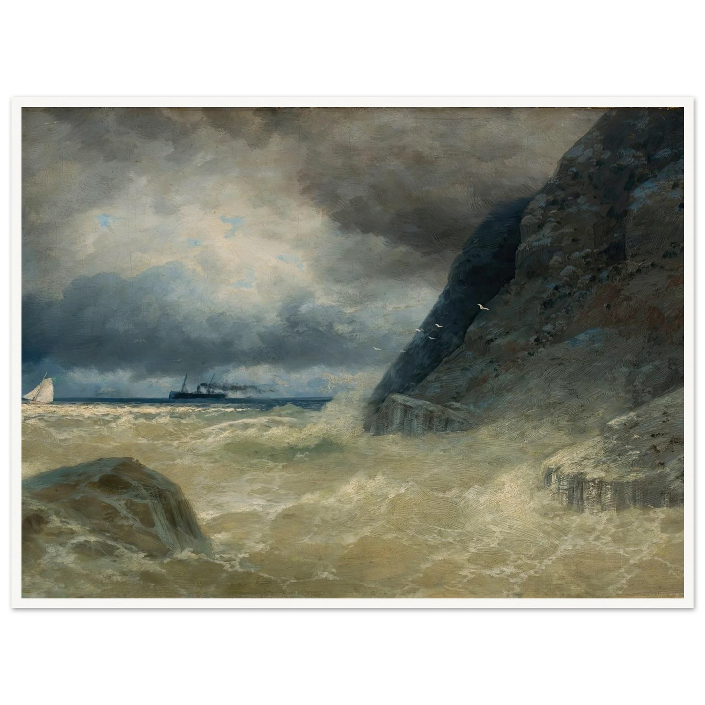 Sea (1897) Art Print | Ivan Konstantinovich Aivazovsky - Framed Poster - 30x40 cm / 12x16″ - Black frame