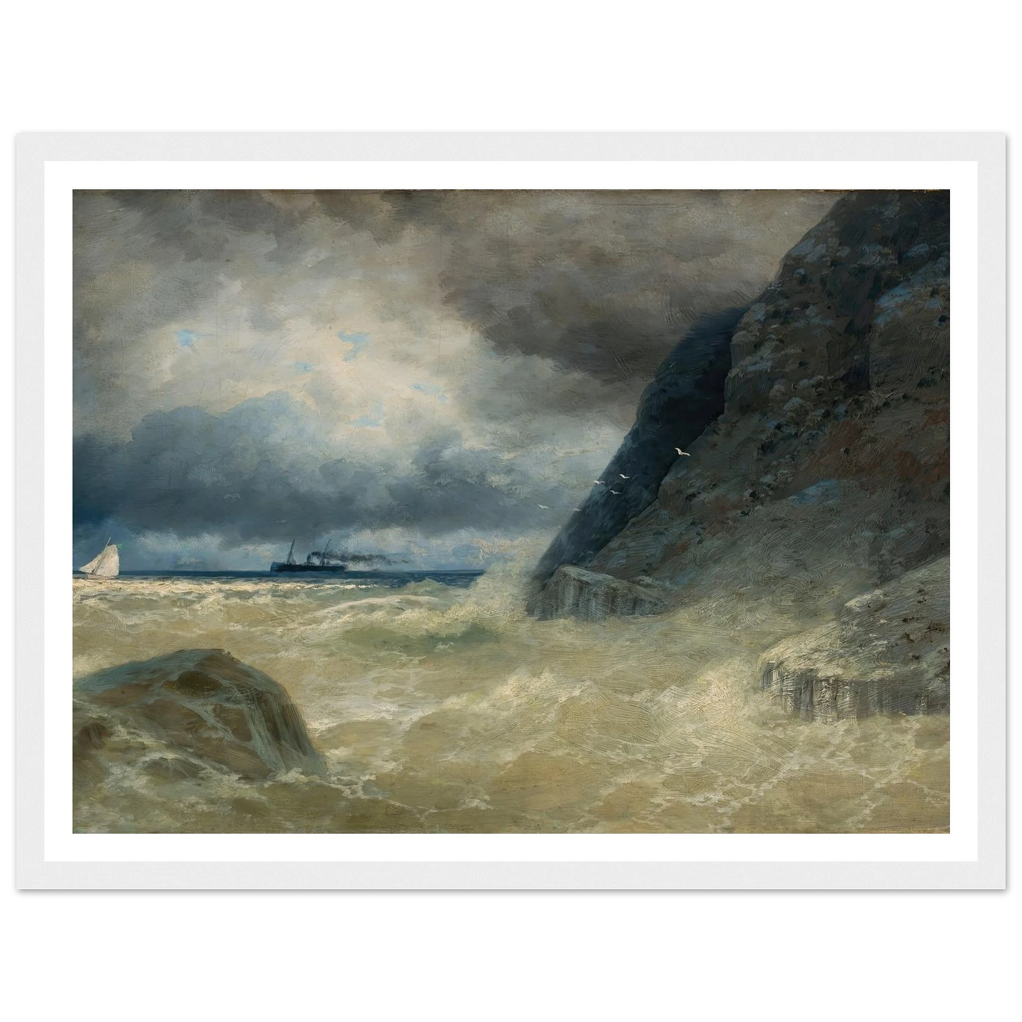 Sea (1897) Art Print | Ivan Konstantinovich Aivazovsky - Framed Poster - 30x40 cm / 12x16″ - Black frame