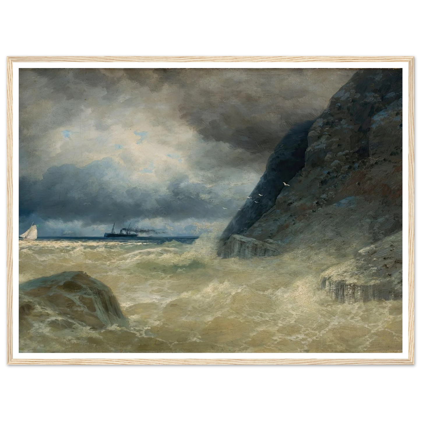 Sea (1897) Art Print | Ivan Konstantinovich Aivazovsky - Framed Poster - 30x40 cm / 12x16″ - Black frame