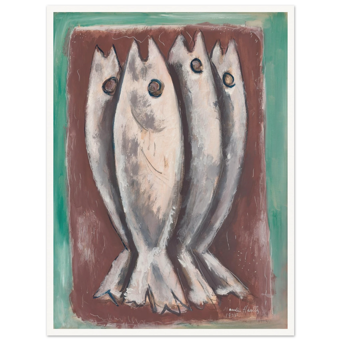 Sea Ghosts (1935) Art Print | Marsden Hartley - Framed Poster - 30x40 cm / 12x16″ - Black frame