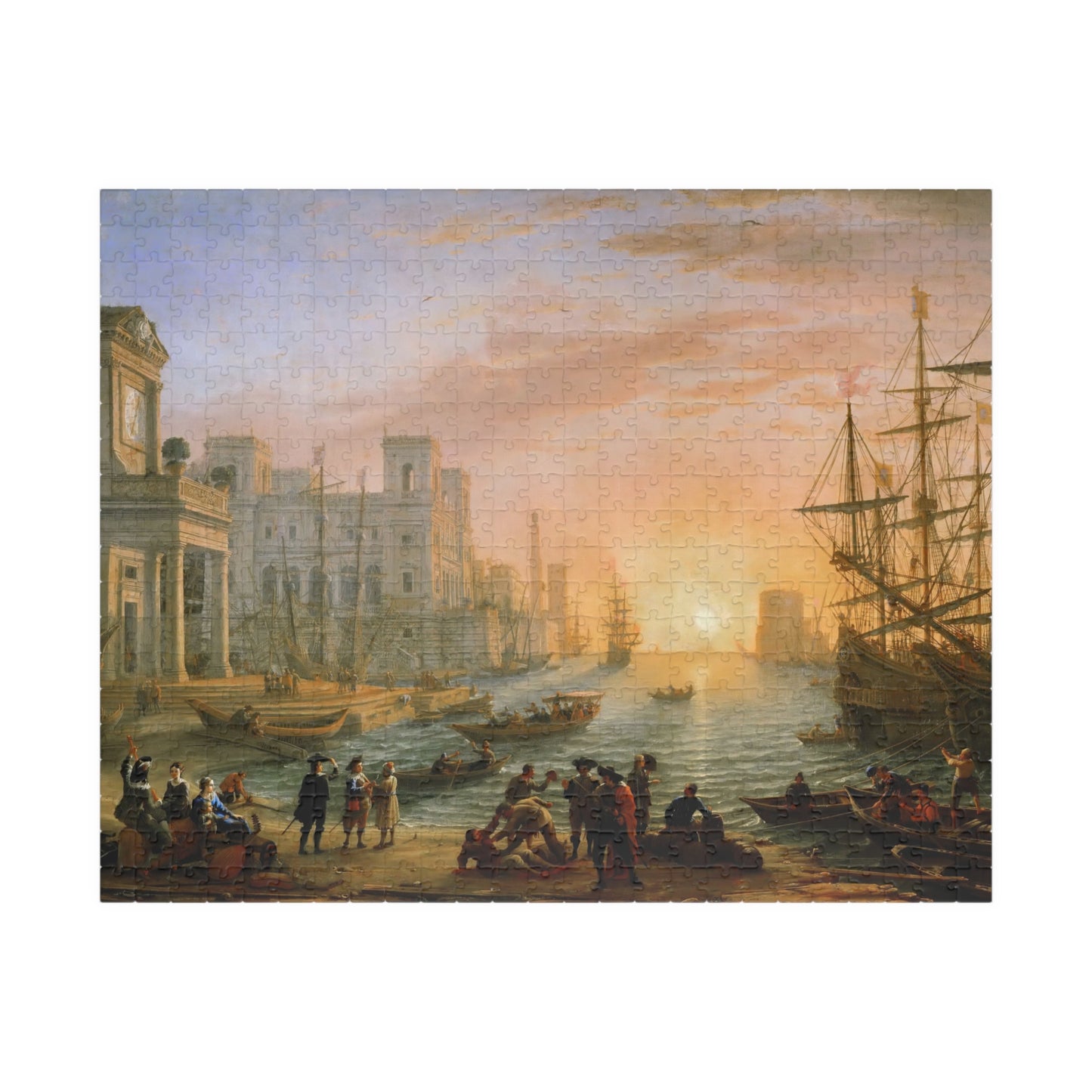Seaport at Sunset Puzzle | Claude Lorrain - - 252 pcs (Horizontal) - 