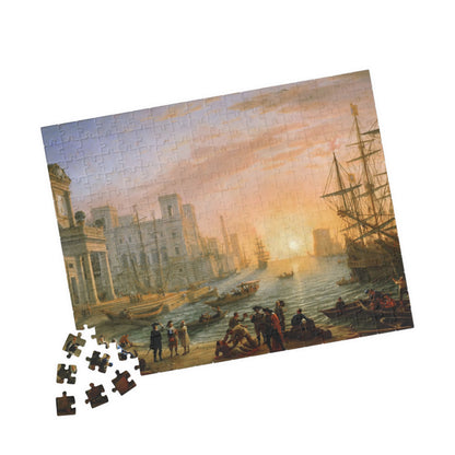 Seaport at Sunset Puzzle | Claude Lorrain - - 252 pcs (Horizontal) - 