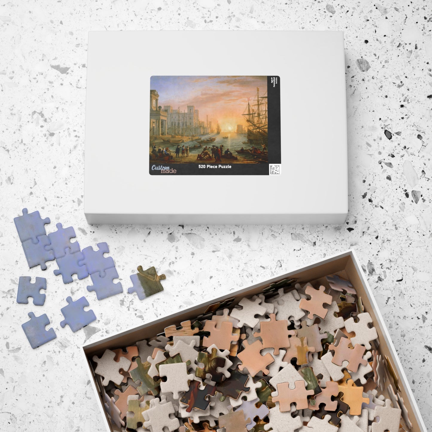 Seaport at Sunset Puzzle | Claude Lorrain - - 252 pcs (Horizontal) - 