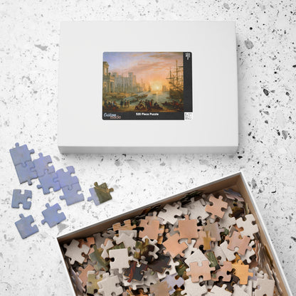 Seaport at Sunset Puzzle | Claude Lorrain - - 252 pcs (Horizontal) - 