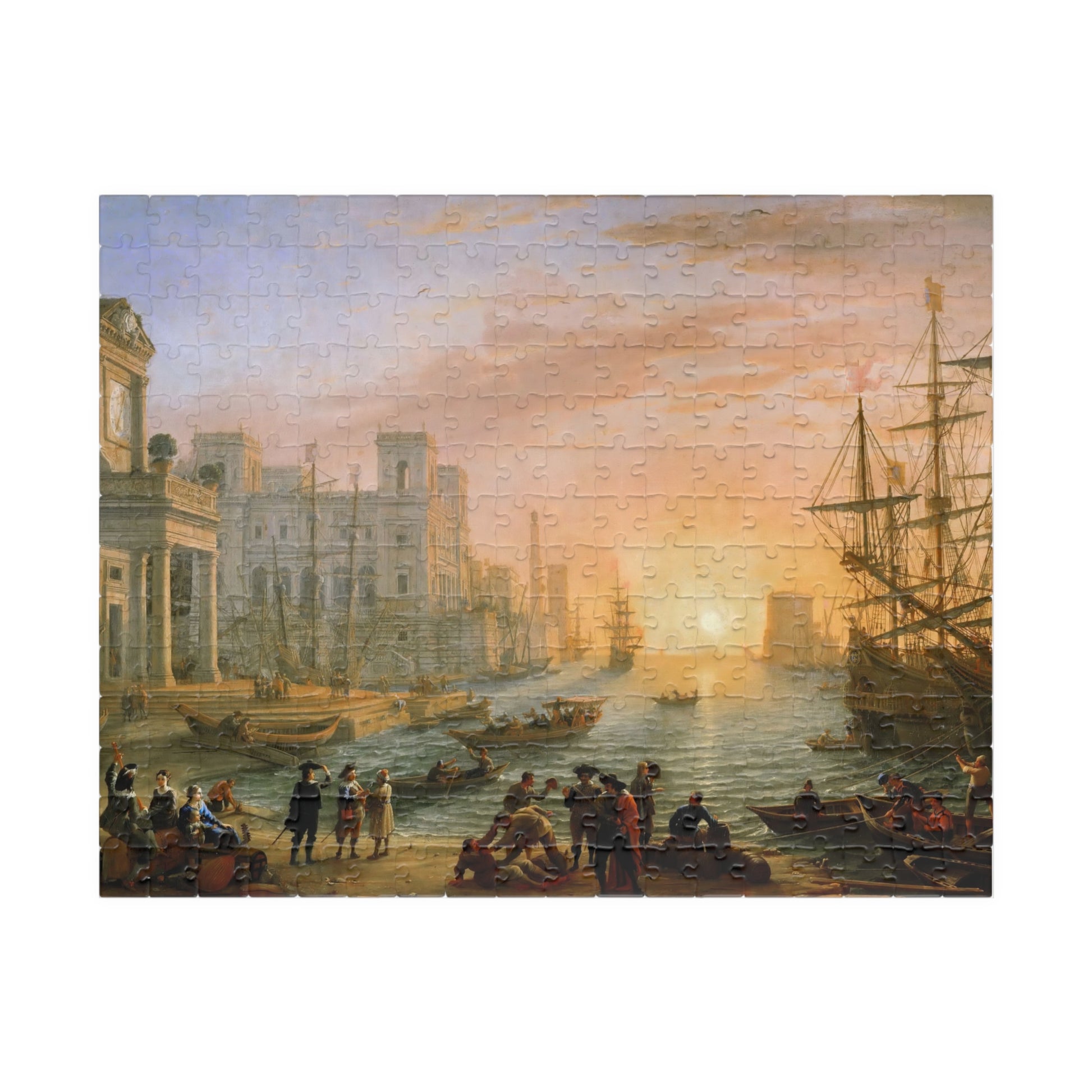 Seaport at Sunset Puzzle | Claude Lorrain - - 252 pcs (Horizontal) - 