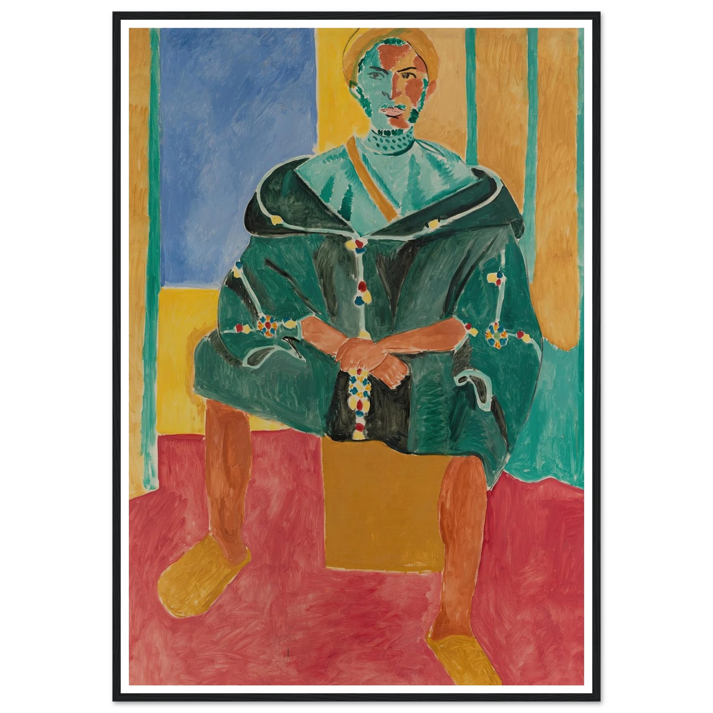 Seated Riffian (Le Rifain assis) (1912) Art Print | Henri Matisse - Framed Poster - 30x40 cm / 12x16″ - Black frame
