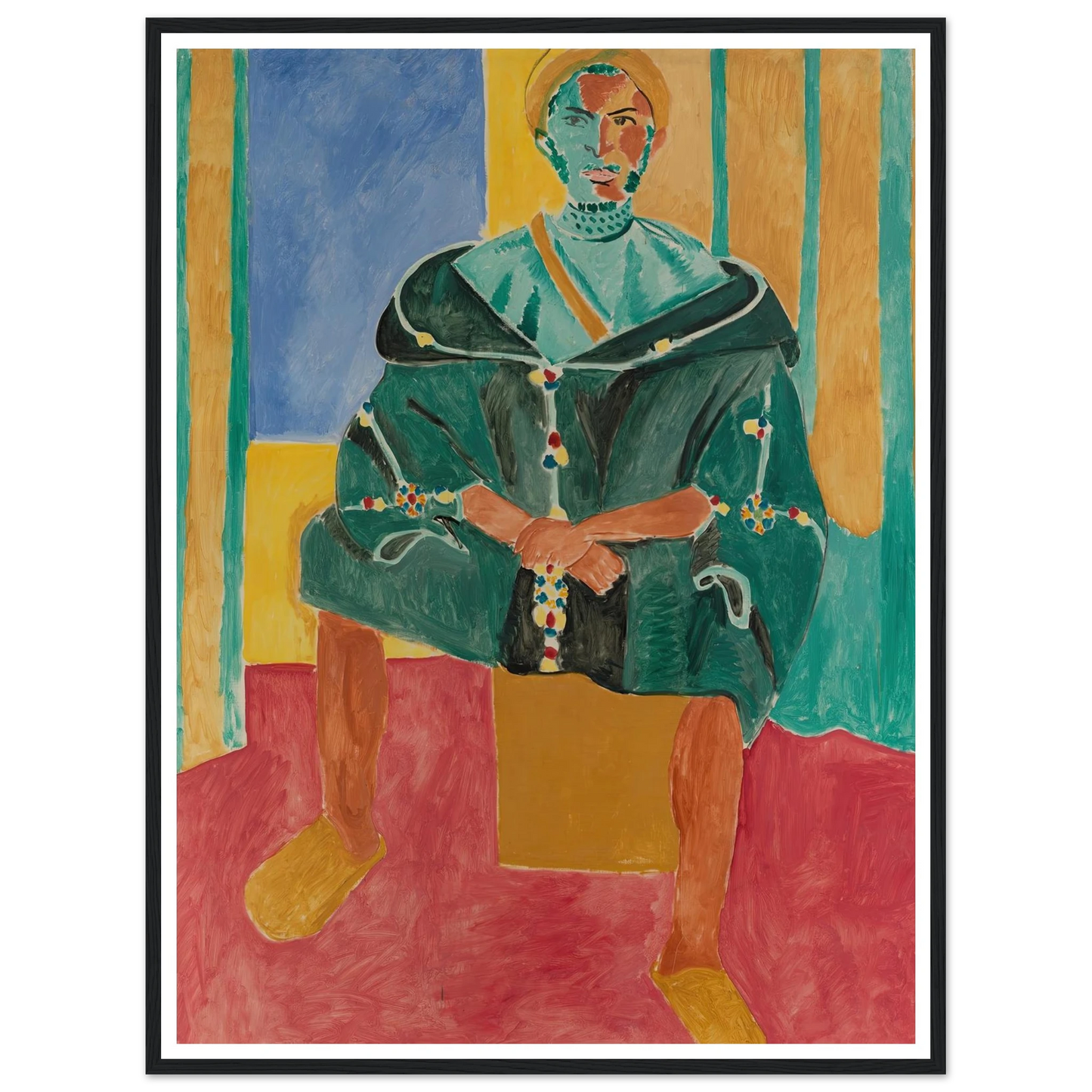 Seated Riffian (Le Rifain assis) (1912) Art Print | Henri Matisse - Framed Poster - 30x40 cm / 12x16″ - Black frame