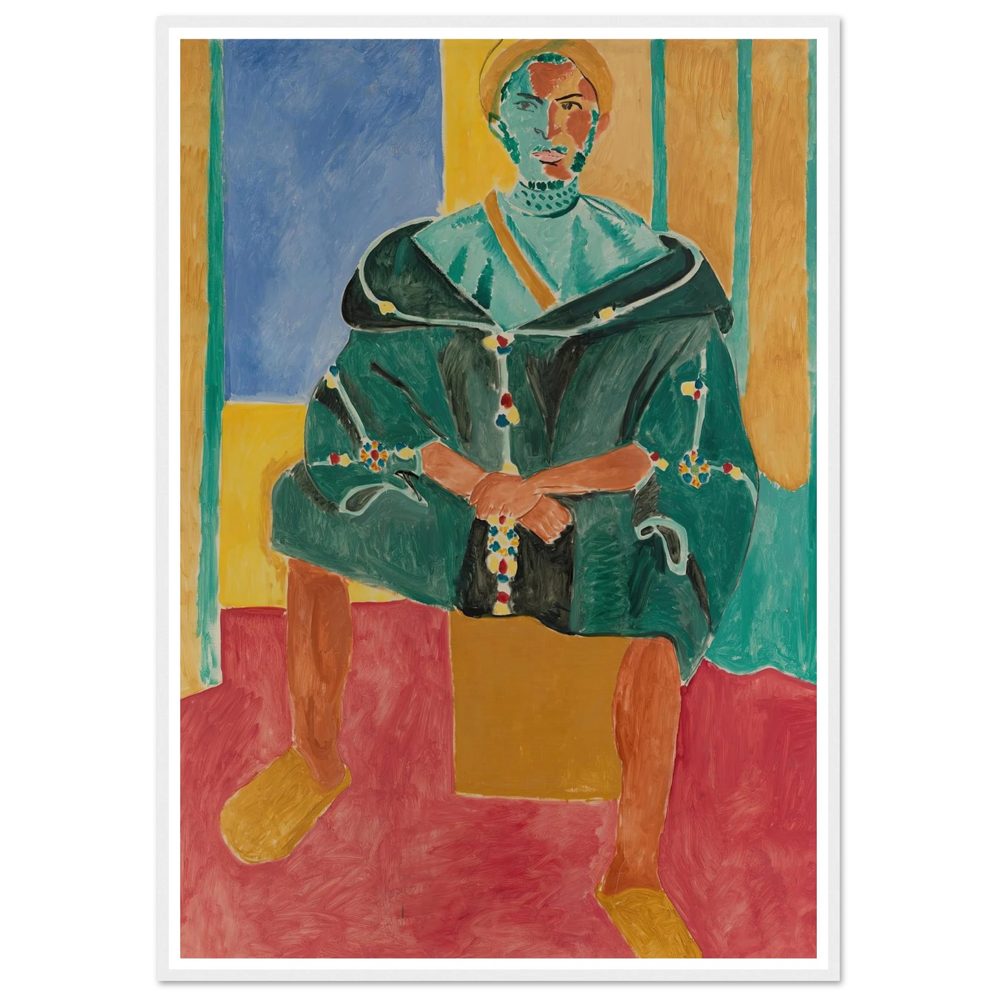 Seated Riffian (Le Rifain assis) (1912) Art Print | Henri Matisse - Framed Poster - 30x40 cm / 12x16″ - Black frame