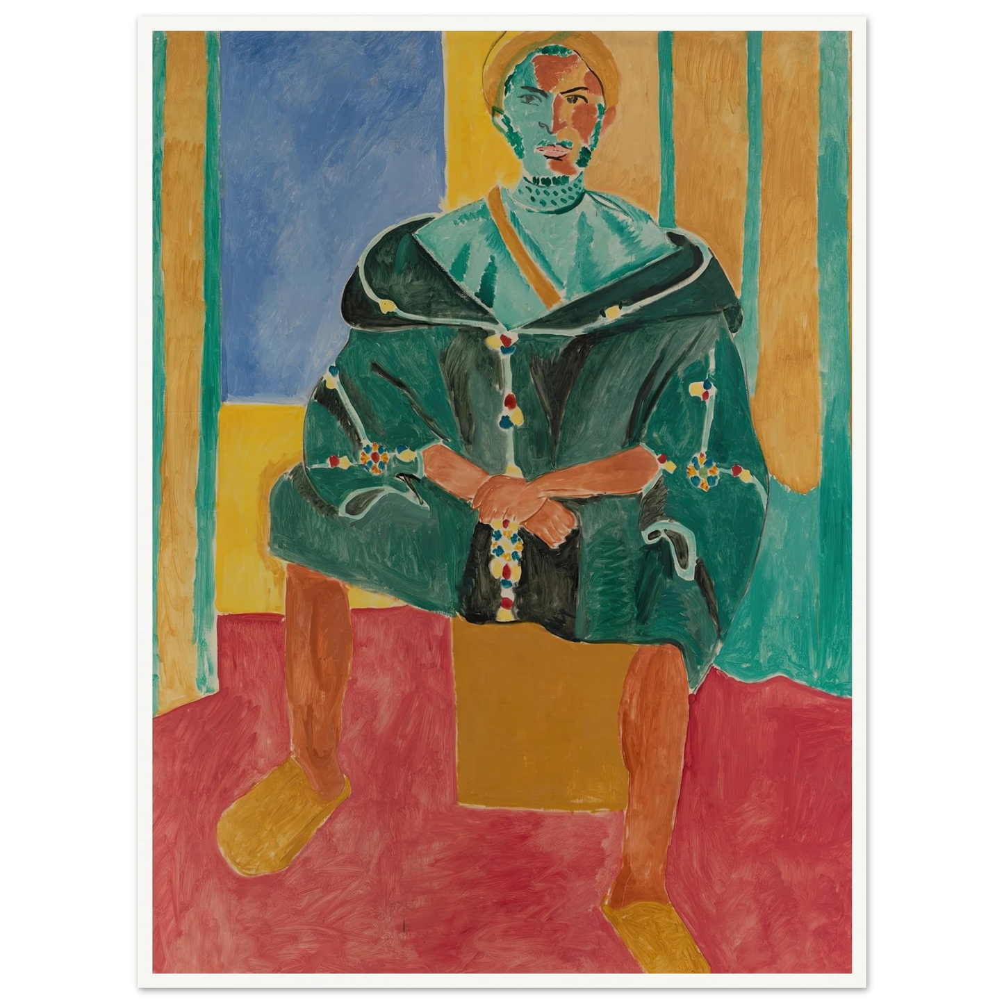 Seated Riffian (Le Rifain assis) (1912) Art Print | Henri Matisse - Framed Poster - 30x40 cm / 12x16″ - Black frame