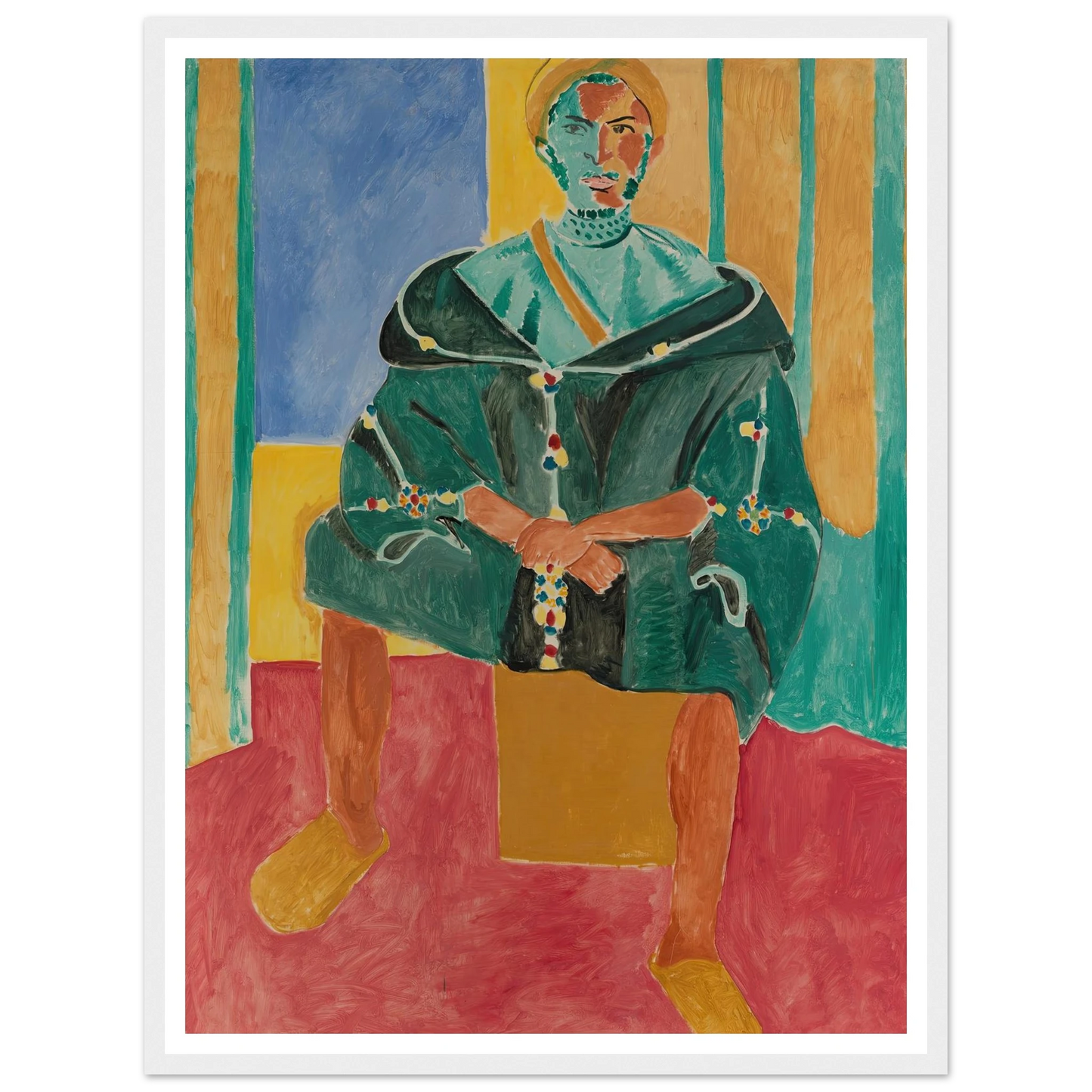 Seated Riffian (Le Rifain assis) (1912) Art Print | Henri Matisse - Framed Poster - 30x40 cm / 12x16″ - Black frame