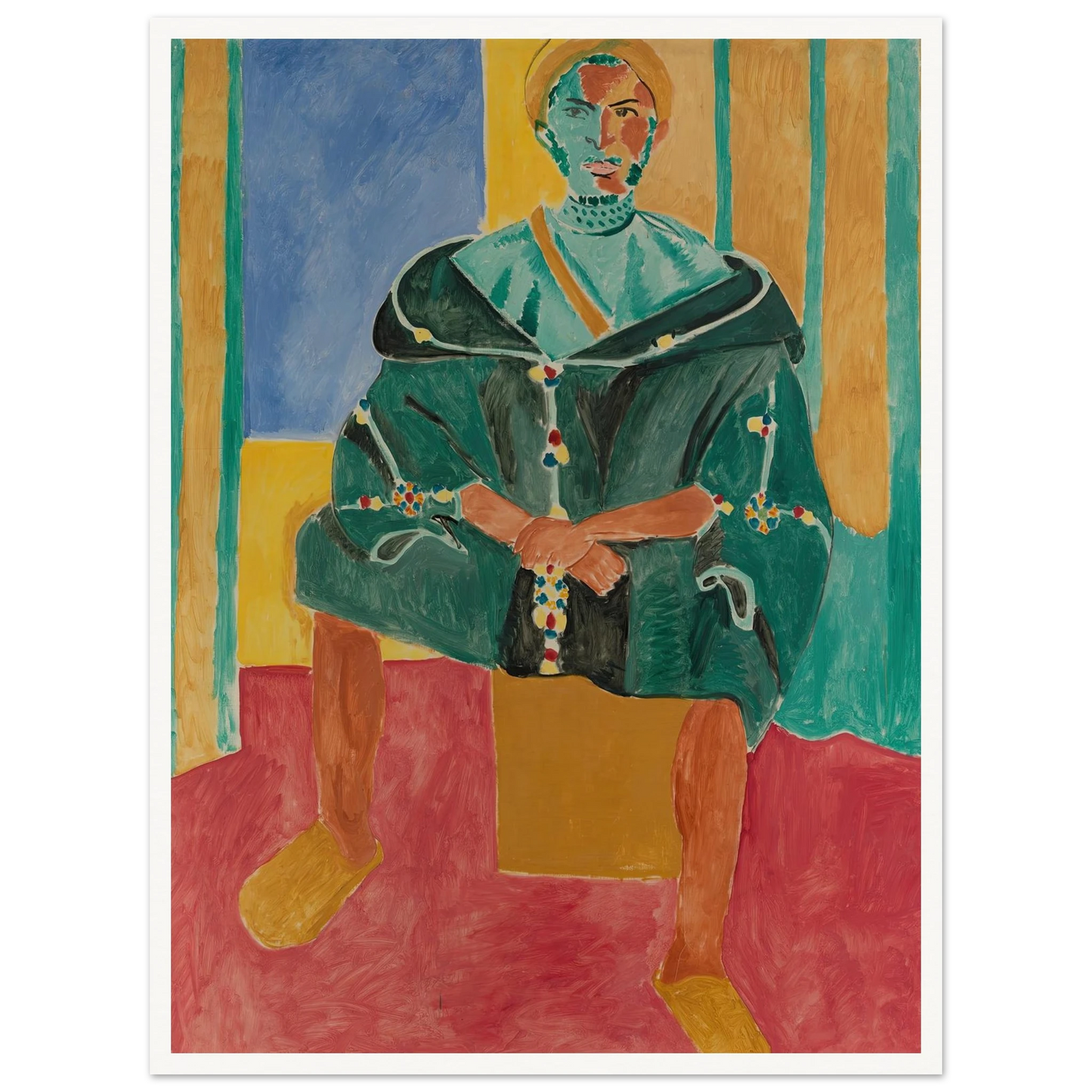 Seated Riffian (Le Rifain assis) (1912) Art Print | Henri Matisse - Framed Poster - 30x40 cm / 12x16″ - Black frame