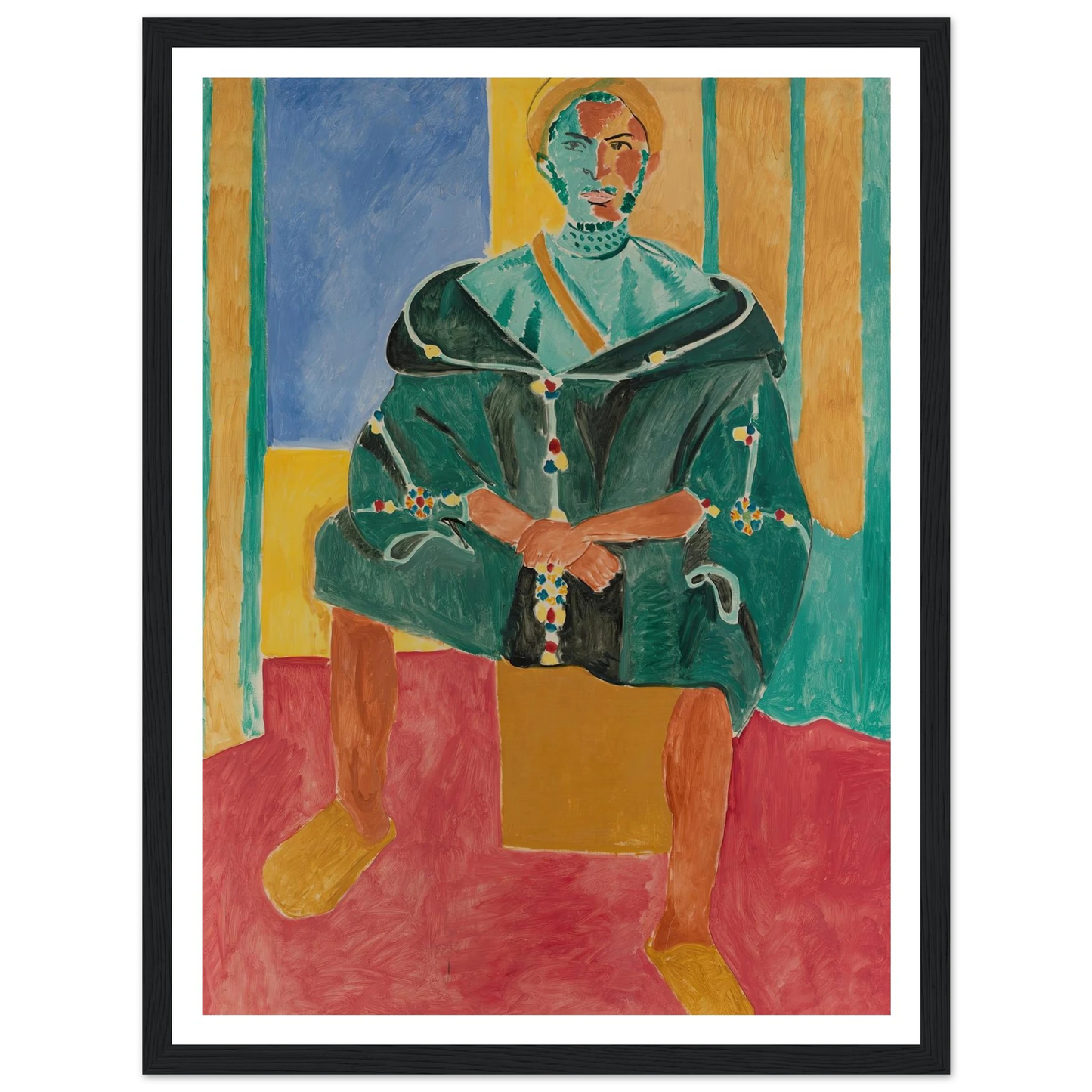 Seated Riffian (Le Rifain assis) (1912) Art Print | Henri Matisse - Framed Poster - 30x40 cm / 12x16″ - Black frame