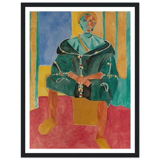 Seated Riffian (Le Rifain assis) (1912) Art Print | Henri Matisse - Framed Poster - 30x40 cm / 12x16″ - Black frame