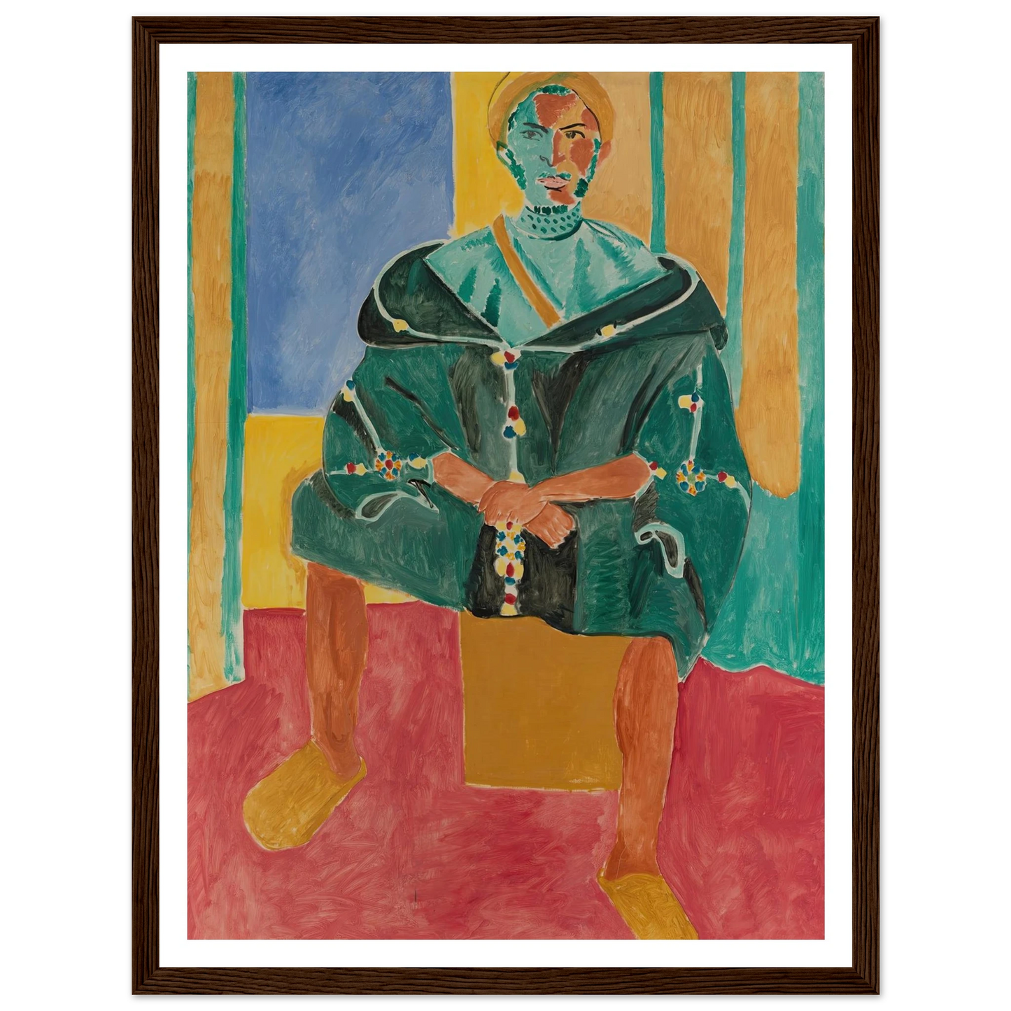 Seated Riffian (Le Rifain assis) (1912) Art Print | Henri Matisse - Framed Poster - 30x40 cm / 12x16″ - Black frame