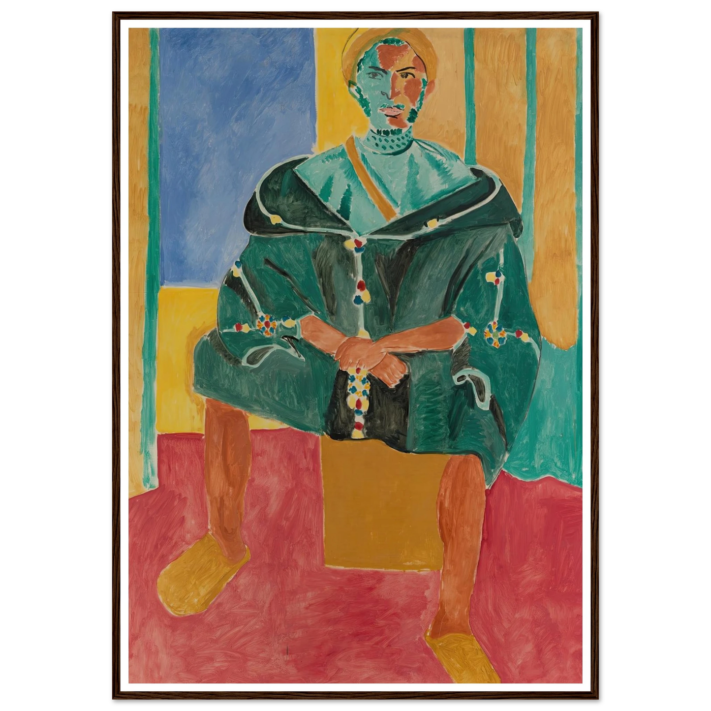 Seated Riffian (Le Rifain assis) (1912) Art Print | Henri Matisse - Framed Poster - 30x40 cm / 12x16″ - Black frame
