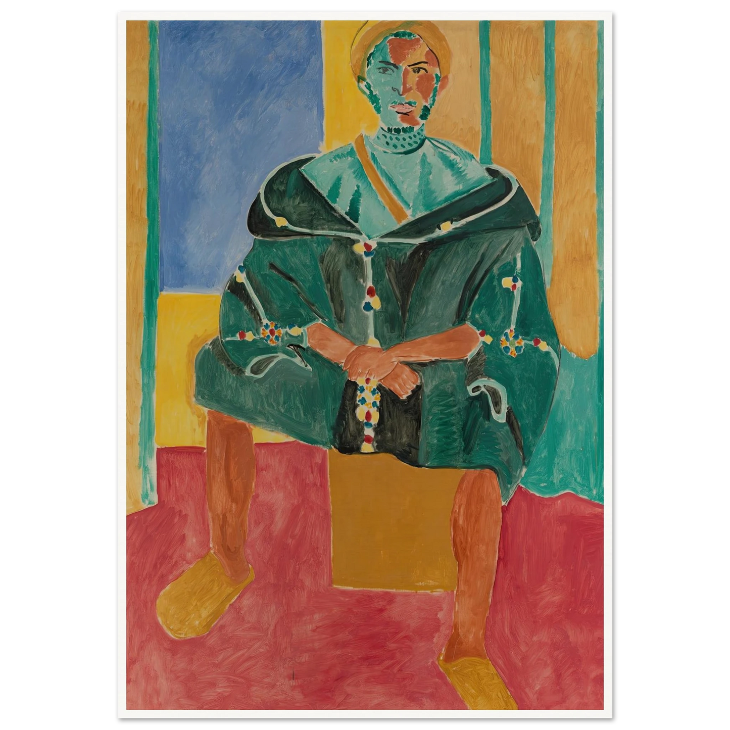 Seated Riffian (Le Rifain assis) (1912) Art Print | Henri Matisse - Framed Poster - 30x40 cm / 12x16″ - Black frame