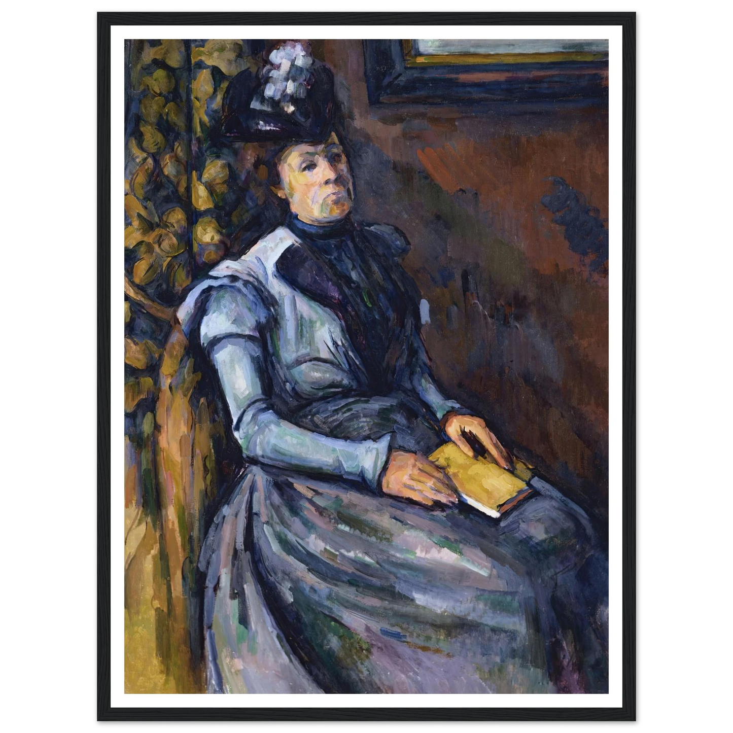 Seated Woman in Blue Art Print | Paul Cezanne - Framed Poster - 30x40 cm / 12x16″ - Black frame
