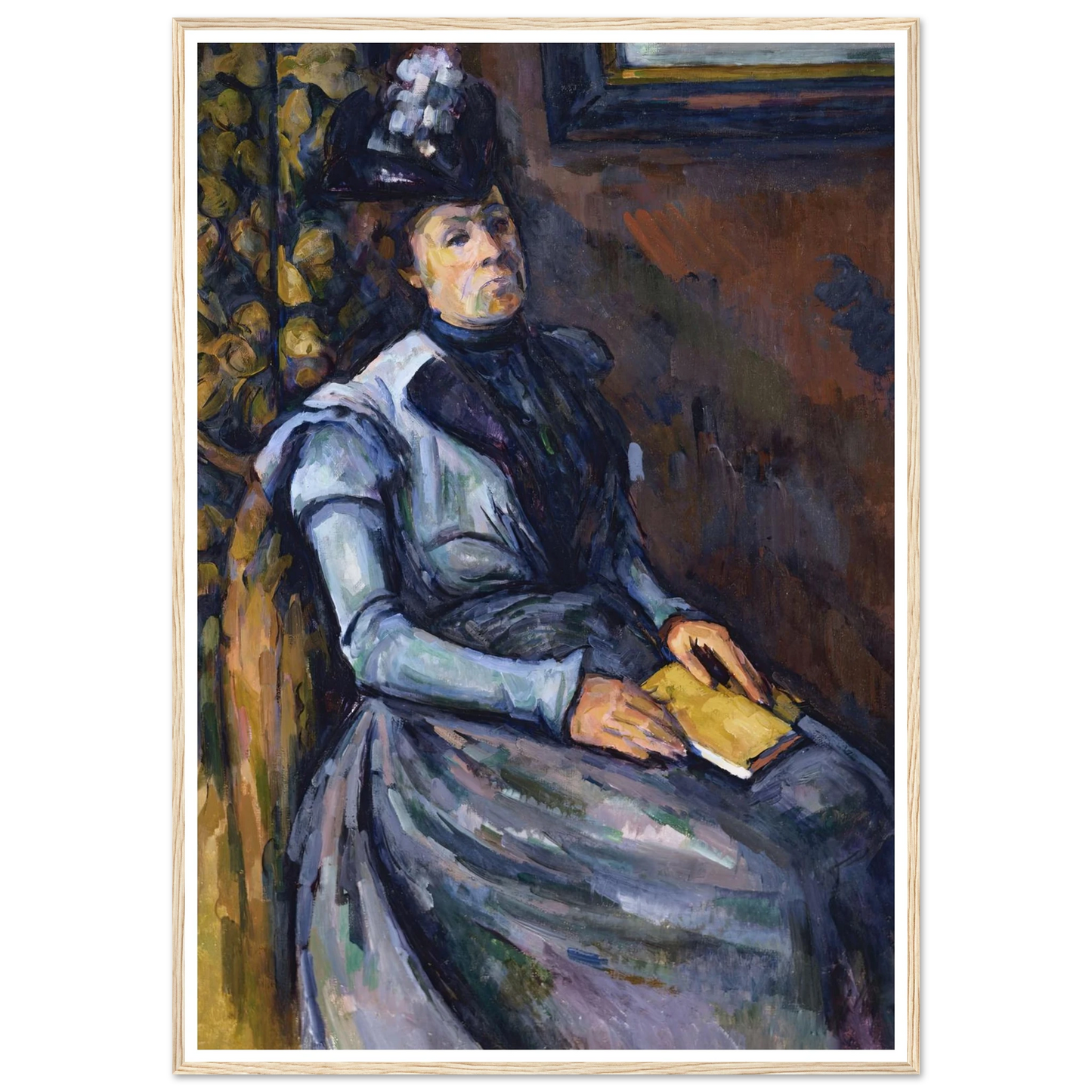 Seated Woman in Blue Art Print | Paul Cezanne - Framed Poster - 30x40 cm / 12x16″ - Black frame