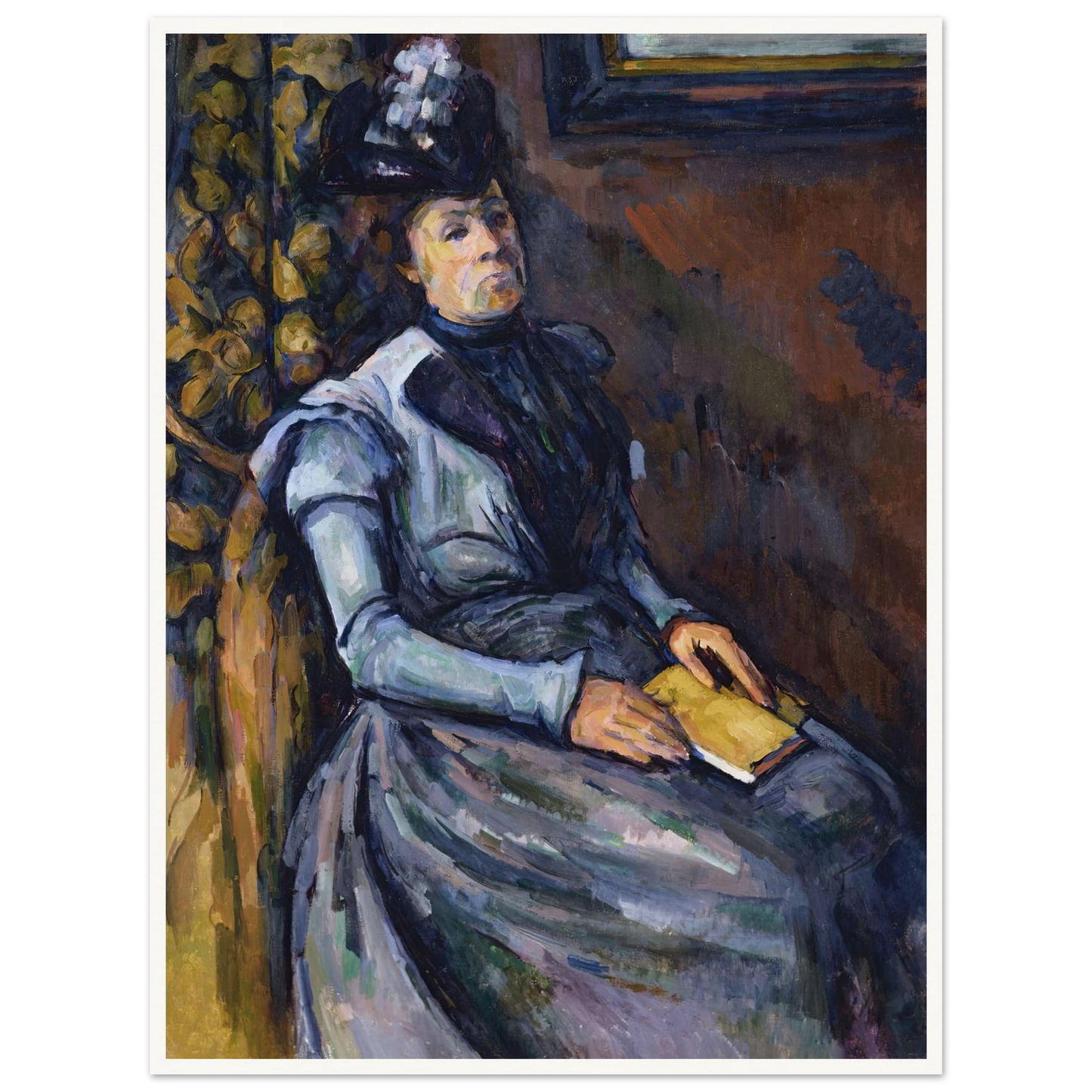 Seated Woman in Blue Art Print | Paul Cezanne - Framed Poster - 30x40 cm / 12x16″ - Black frame