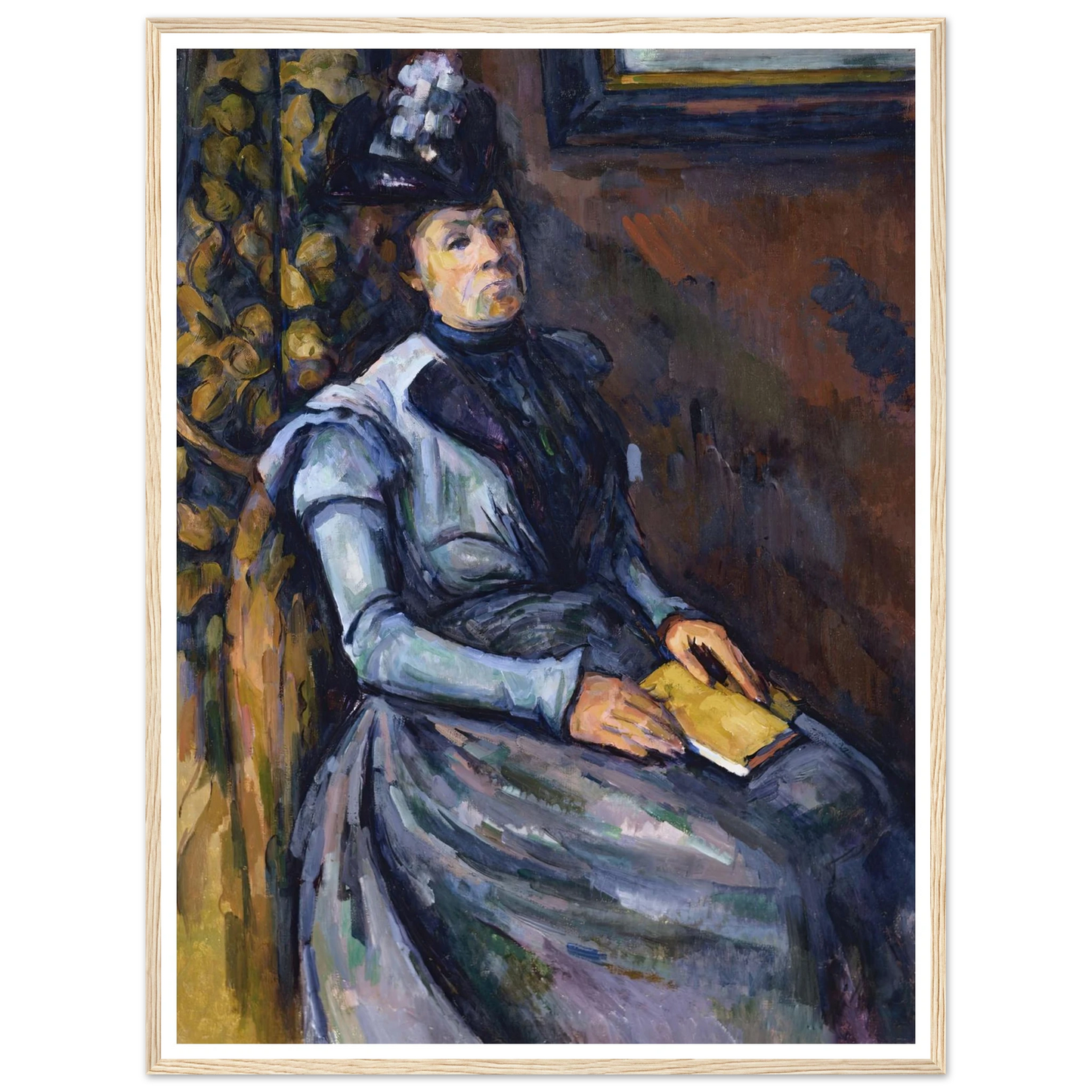 Seated Woman in Blue Art Print | Paul Cezanne - Framed Poster - 30x40 cm / 12x16″ - Black frame