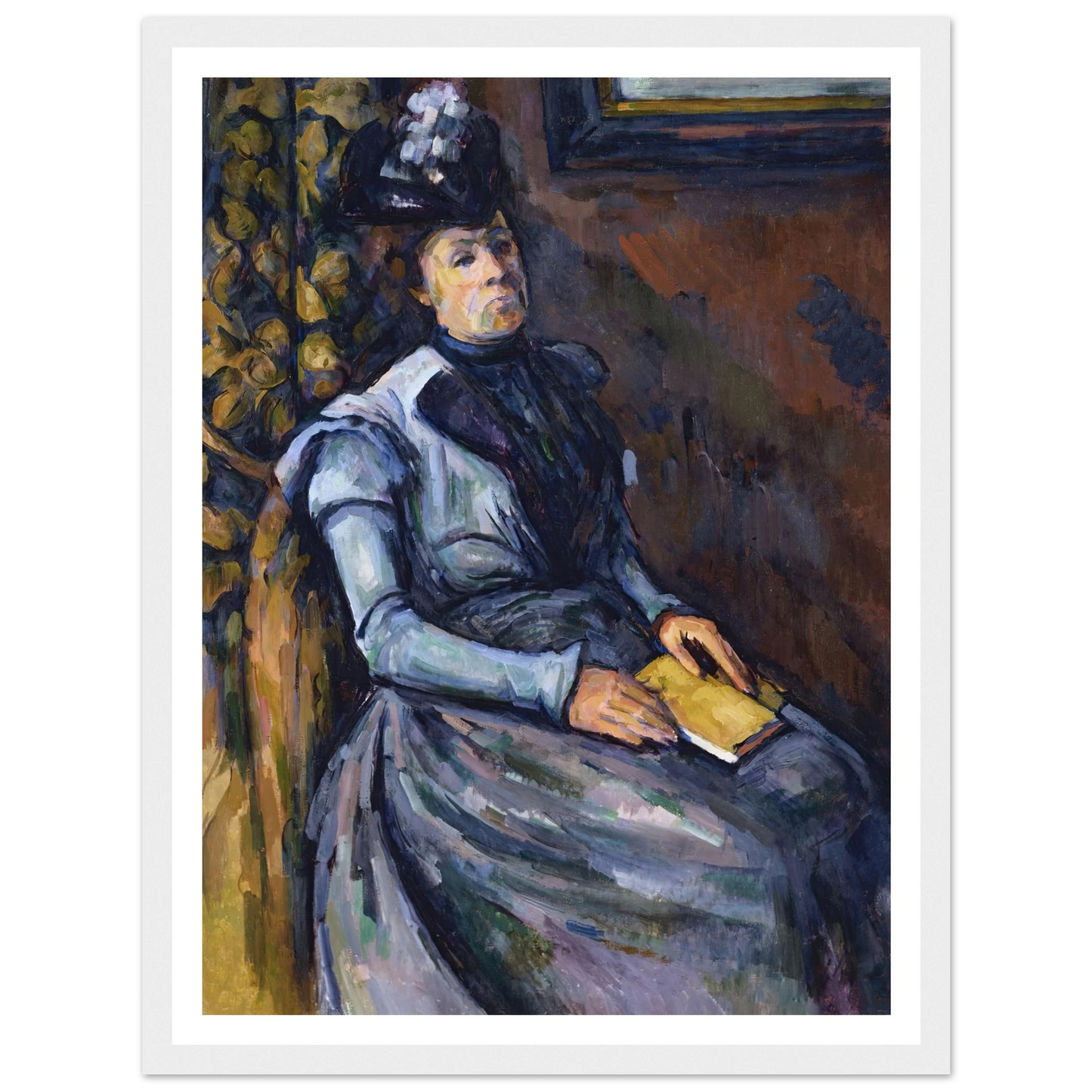 Seated Woman in Blue Art Print | Paul Cezanne - Framed Poster - 30x40 cm / 12x16″ - Black frame