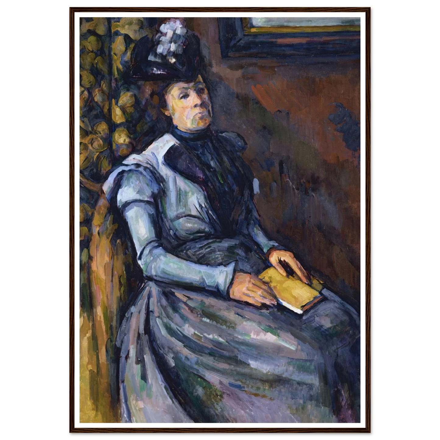 Seated Woman in Blue Art Print | Paul Cezanne - Framed Poster - 30x40 cm / 12x16″ - Black frame