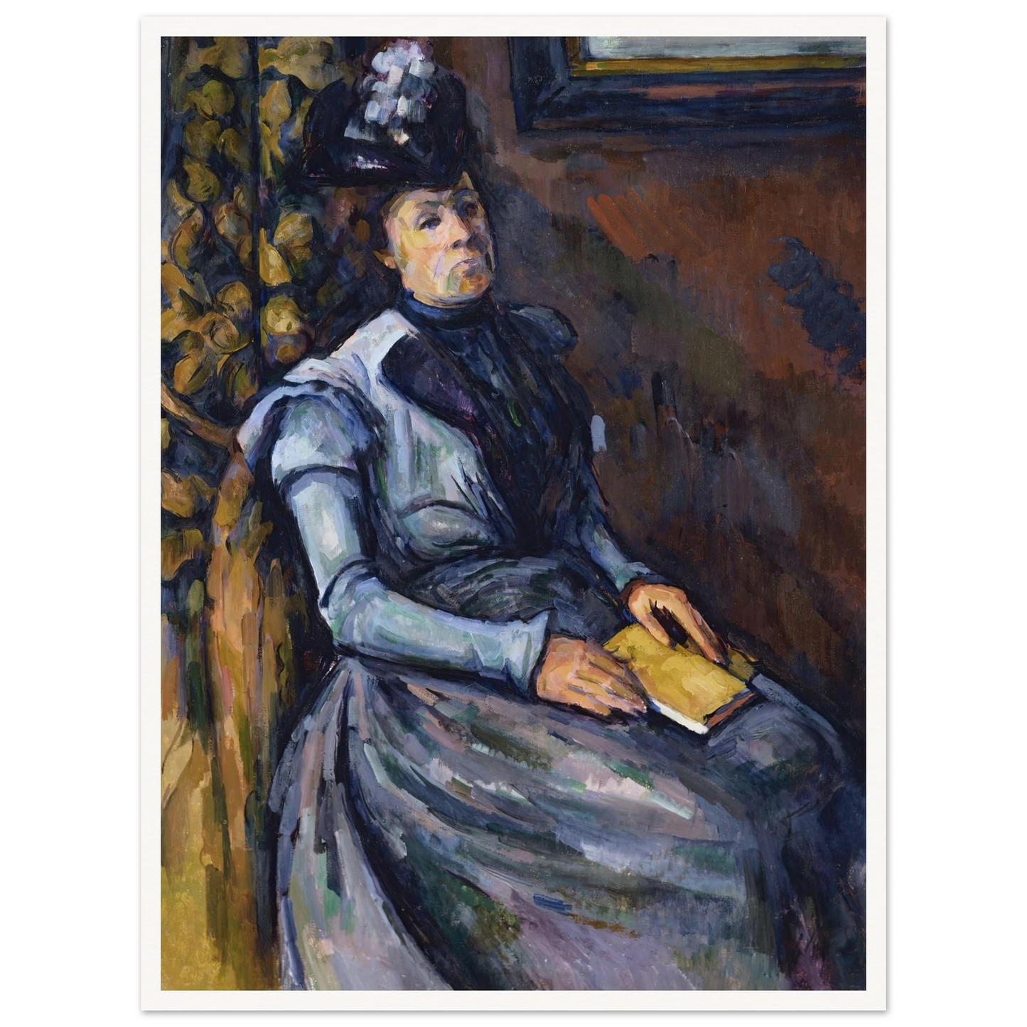 Seated Woman in Blue Art Print | Paul Cezanne - Framed Poster - 30x40 cm / 12x16″ - Black frame