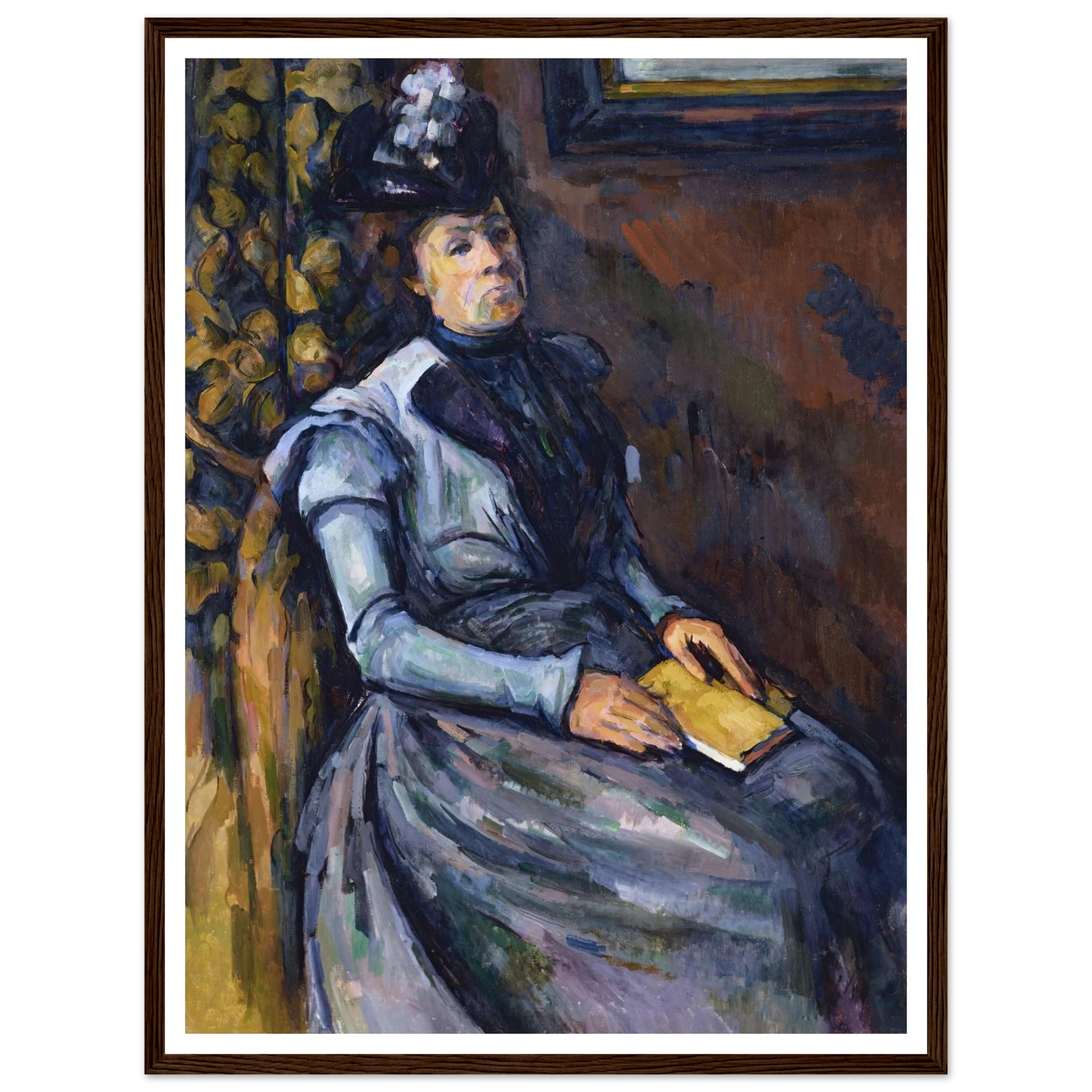 Seated Woman in Blue Art Print | Paul Cezanne - Framed Poster - 30x40 cm / 12x16″ - Black frame