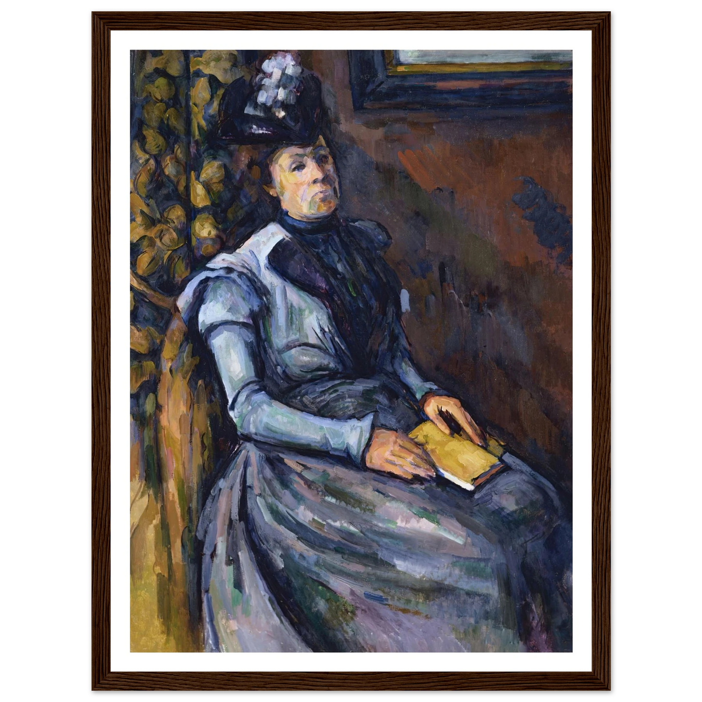 Seated Woman in Blue Art Print | Paul Cezanne - Framed Poster - 30x40 cm / 12x16″ - Black frame