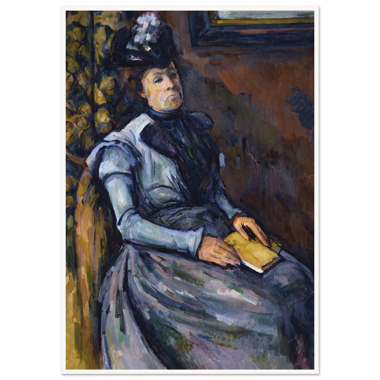 Seated Woman in Blue Art Print | Paul Cezanne - Framed Poster - 30x40 cm / 12x16″ - Black frame