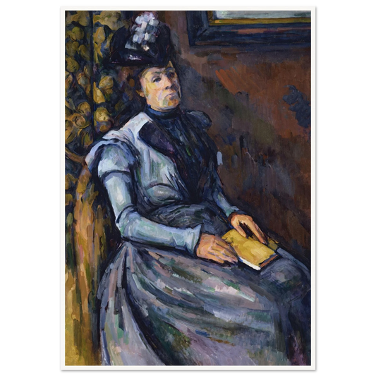 Seated Woman in Blue Art Print | Paul Cezanne - Framed Poster - 30x40 cm / 12x16″ - Black frame