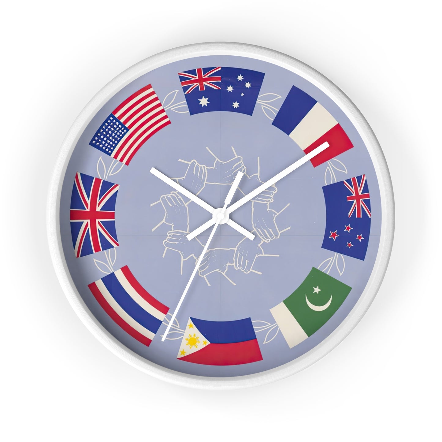 SEATO Poster No. 1 Wall Clock | U.S. Information Agency - White - White Base - 10"