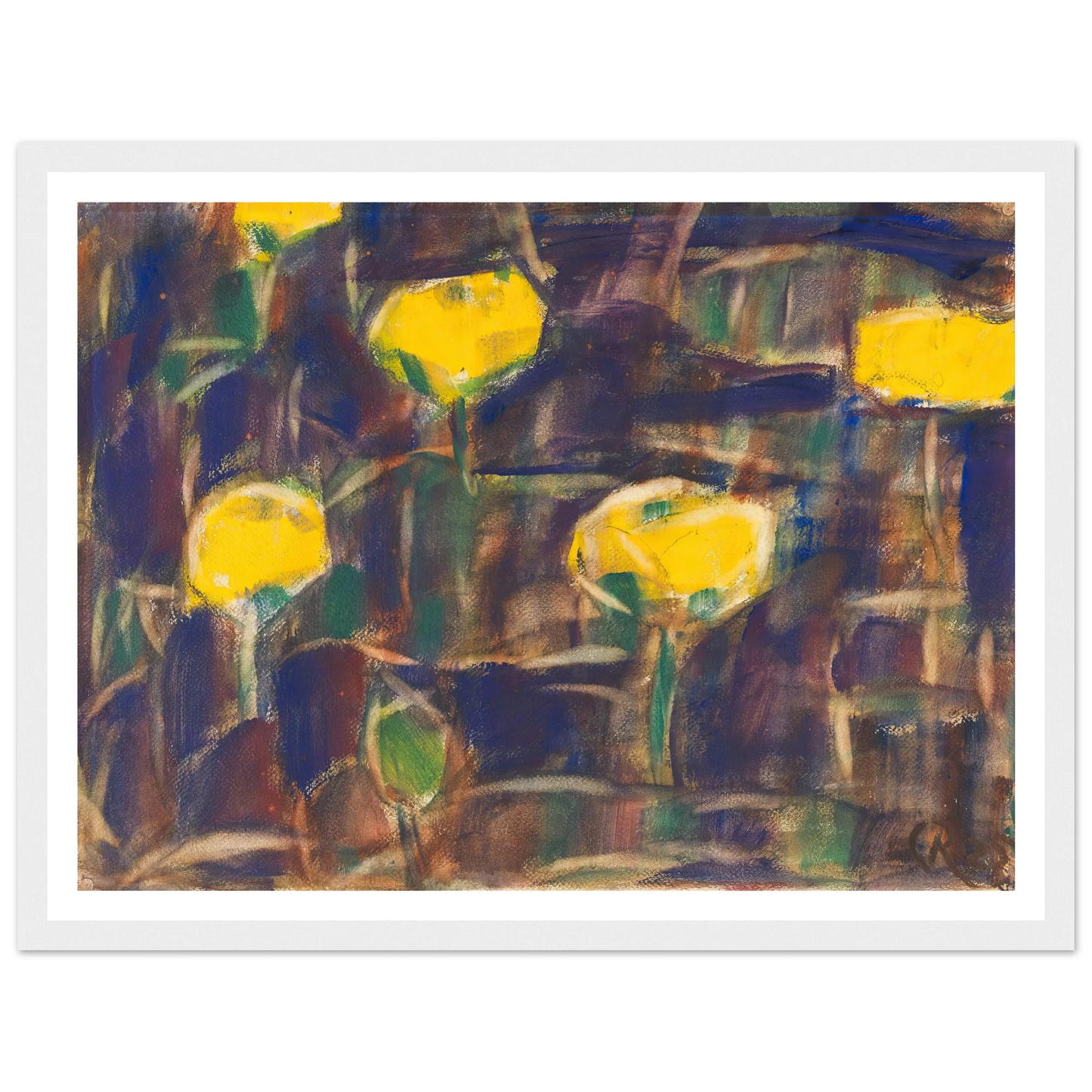 Seerosen (1925) Art Print | Christian Rohlfs - Framed Poster - 30x40 cm / 12x16″ - Black frame