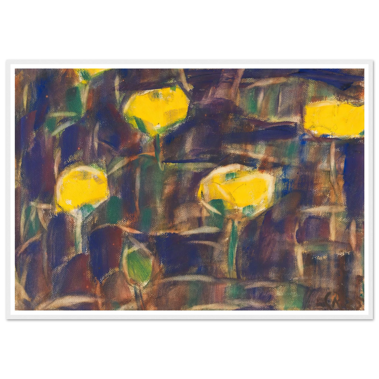 Seerosen (1925) Art Print | Christian Rohlfs - Framed Poster - 30x40 cm / 12x16″ - Black frame
