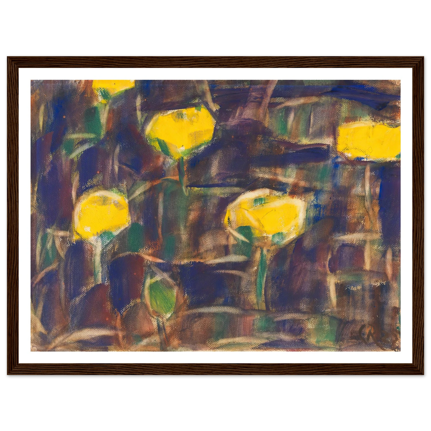 Seerosen (1925) Art Print | Christian Rohlfs - Framed Poster - 30x40 cm / 12x16″ - Black frame