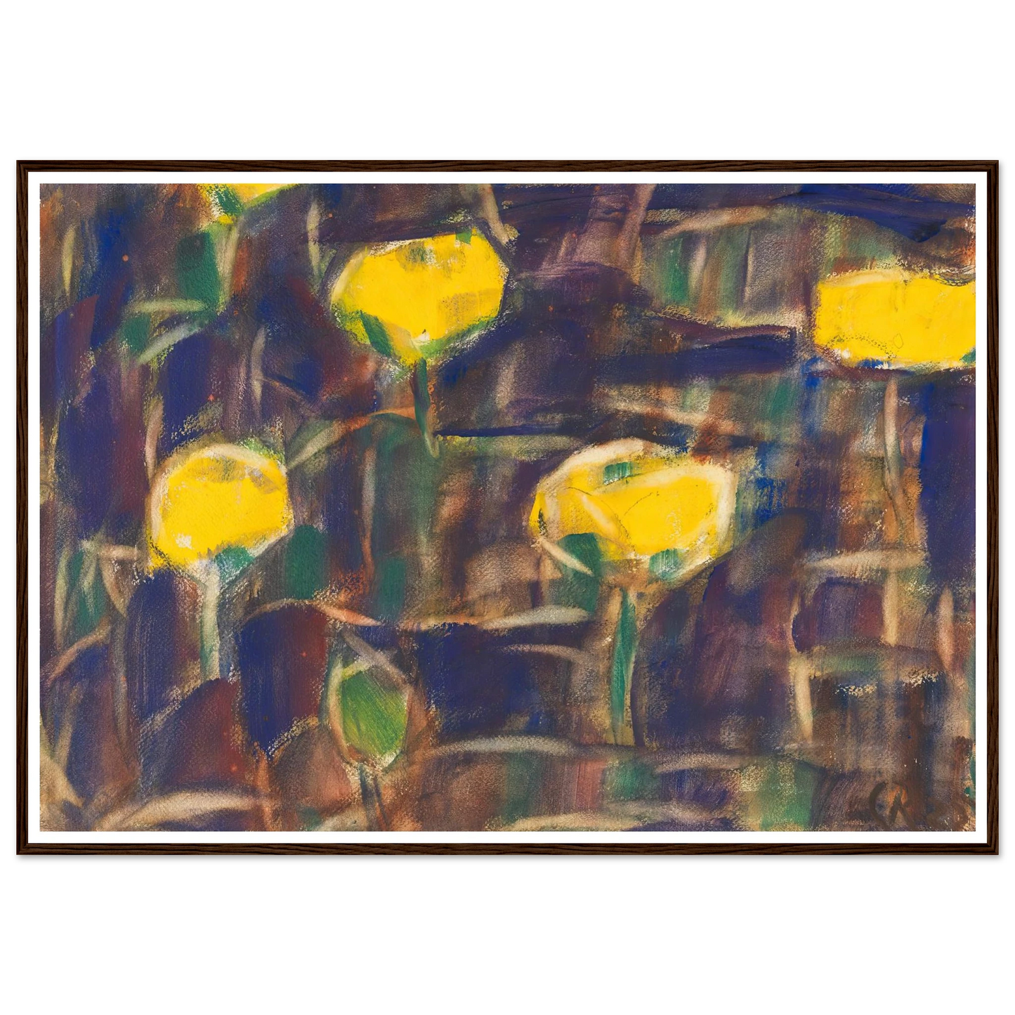 Seerosen (1925) Art Print | Christian Rohlfs - Framed Poster - 30x40 cm / 12x16″ - Black frame
