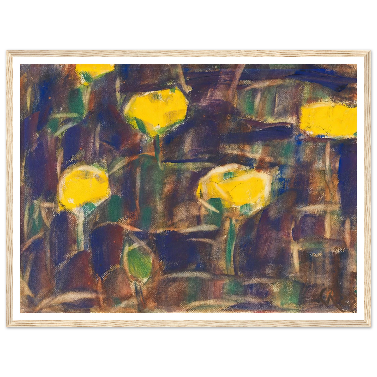 Seerosen (1925) Art Print | Christian Rohlfs - Framed Poster - 30x40 cm / 12x16″ - Black frame