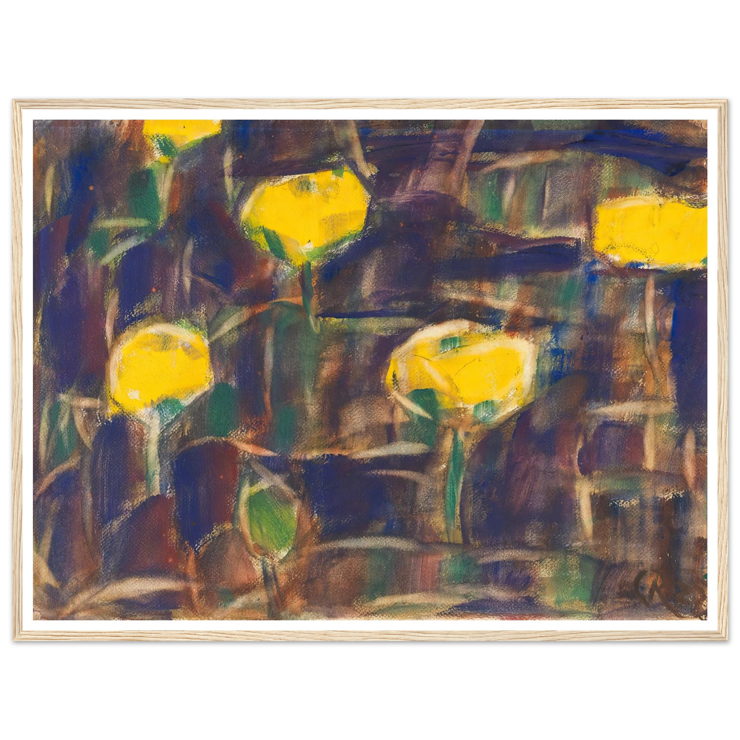 Seerosen (1925) Art Print | Christian Rohlfs - Framed Poster - 30x40 cm / 12x16″ - Black frame