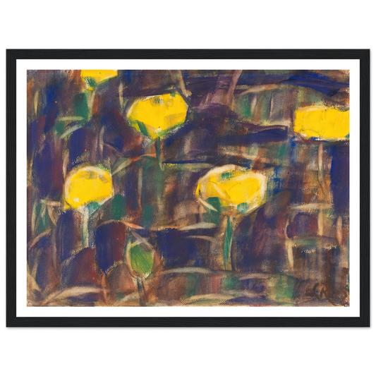 Seerosen (1925) Art Print | Christian Rohlfs - Framed Poster - 30x40 cm / 12x16″ - Black frame
