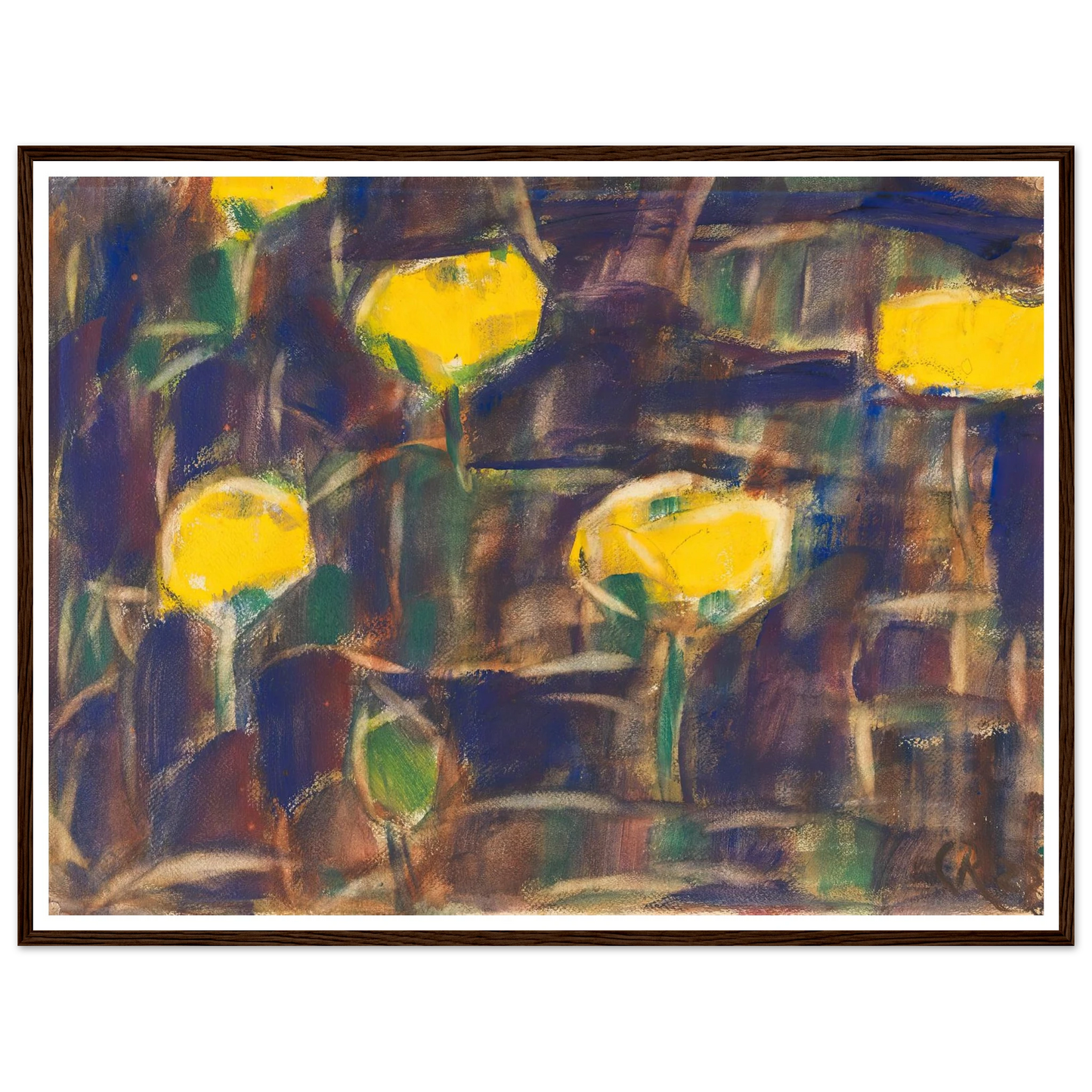 Seerosen (1925) Art Print | Christian Rohlfs - Framed Poster - 30x40 cm / 12x16″ - Black frame