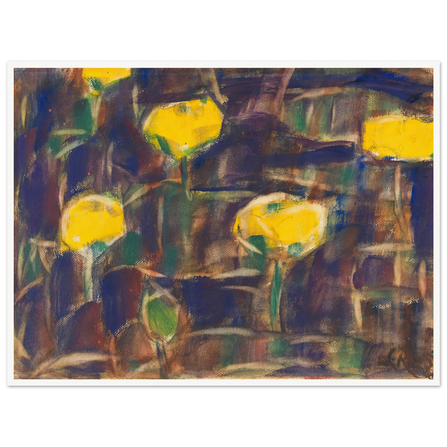 Seerosen (1925) Art Print | Christian Rohlfs - Framed Poster - 30x40 cm / 12x16″ - Black frame