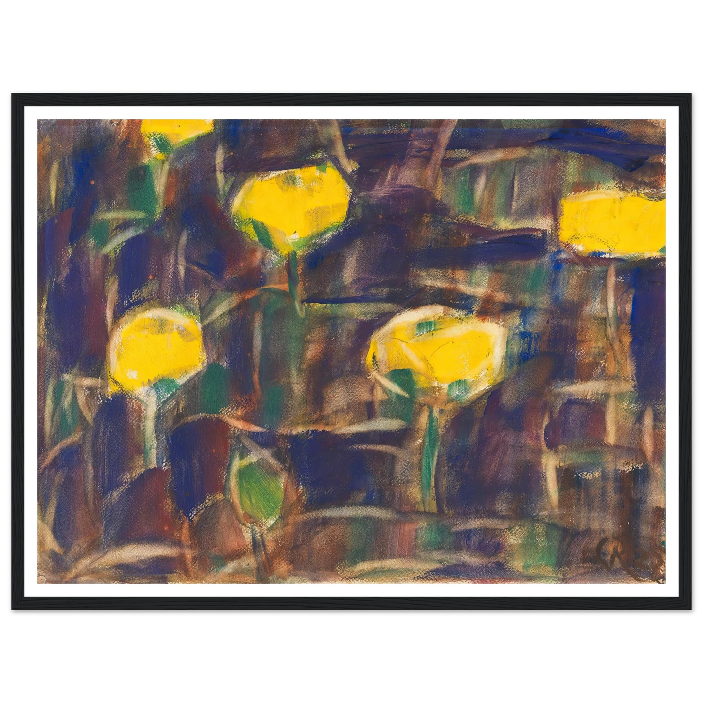 Seerosen (1925) Art Print | Christian Rohlfs - Framed Poster - 30x40 cm / 12x16″ - Black frame