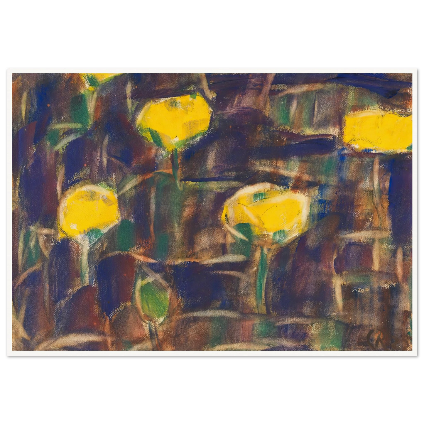 Seerosen (1925) Art Print | Christian Rohlfs - Framed Poster - 30x40 cm / 12x16″ - Black frame