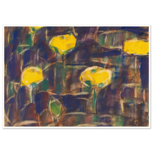 Seerosen (1925) Art Print | Christian Rohlfs - Framed Poster - 30x40 cm / 12x16″ - Black frame