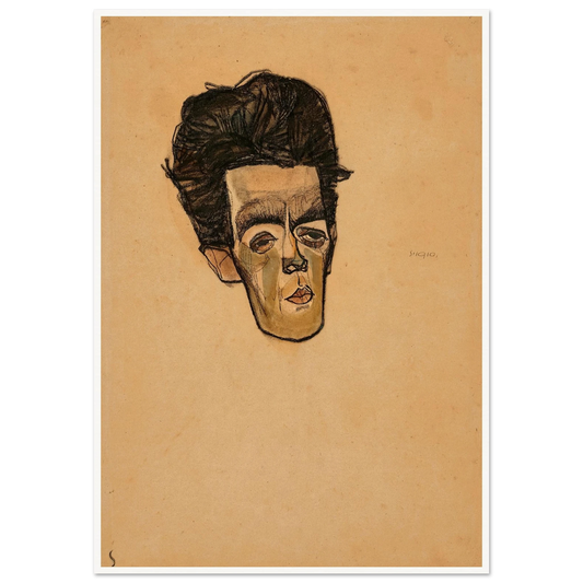 Selbstbildnis (1910) Art Print | Egon Schiele - Framed Poster - 30x40 cm / 12x16″ - Black frame
