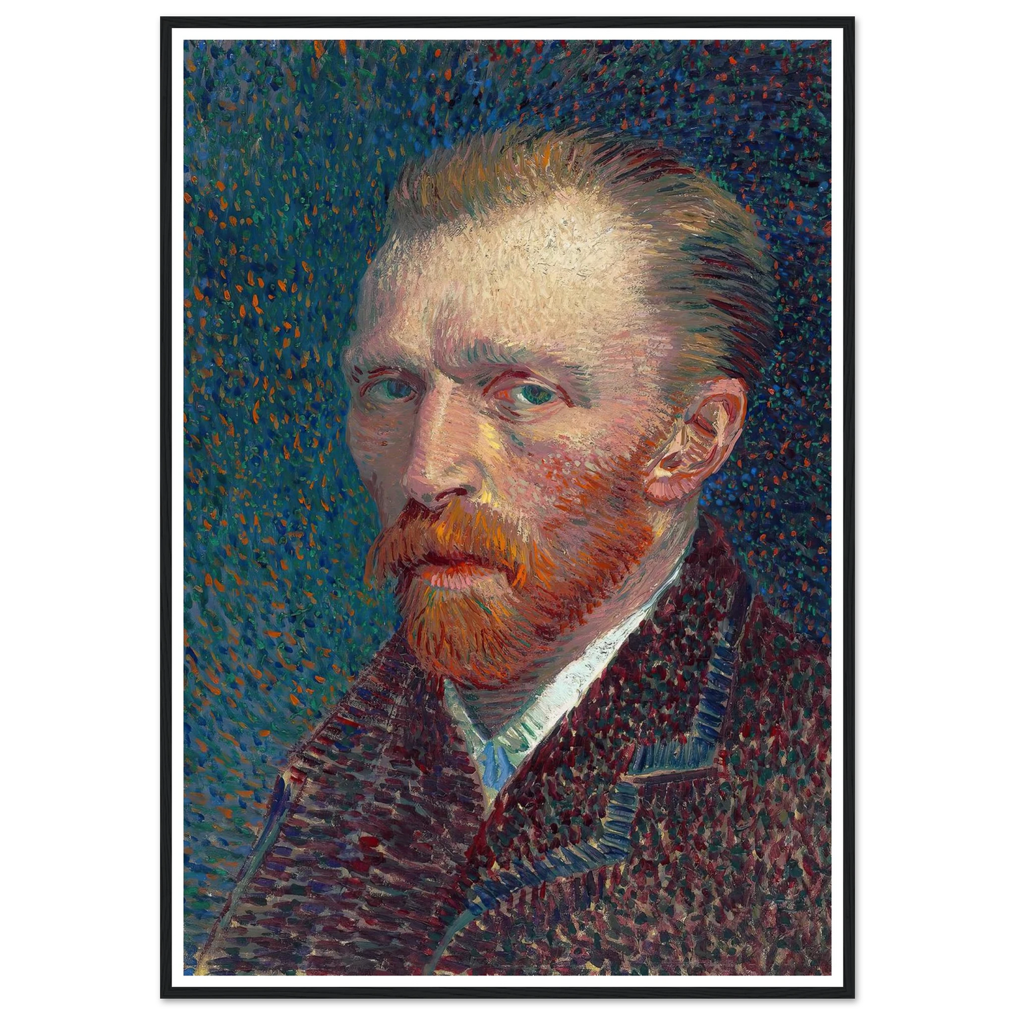 Self-Portrait (1887) Art Print | Vincent van Gogh - Framed Poster - 30x40 cm / 12x16″ - Black frame