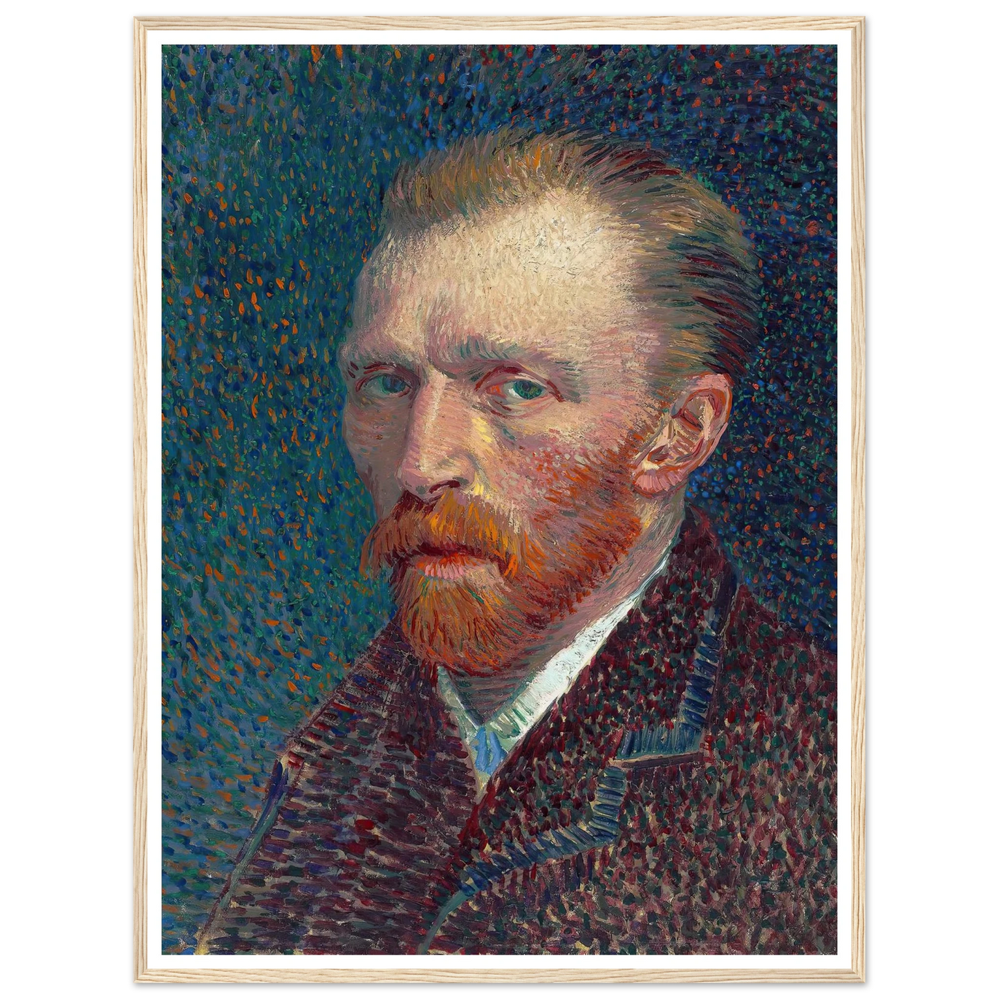 Self-Portrait (1887) Art Print | Vincent van Gogh - Framed Poster - 30x40 cm / 12x16″ - Black frame
