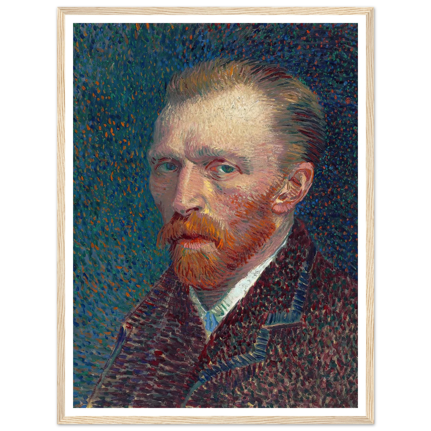 Self-Portrait (1887) Art Print | Vincent van Gogh - Framed Poster - 30x40 cm / 12x16″ - Black frame
